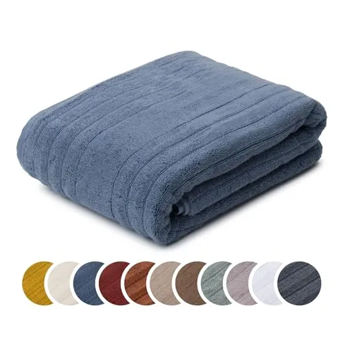 liebling Badetuch Luxus Bio Baumwolle, Serie Marseille, 770 gr. / m², 100 x 150 cm, Ökotex, 60 Grad, saugstark, schnelltrocknend, Farbe: blau