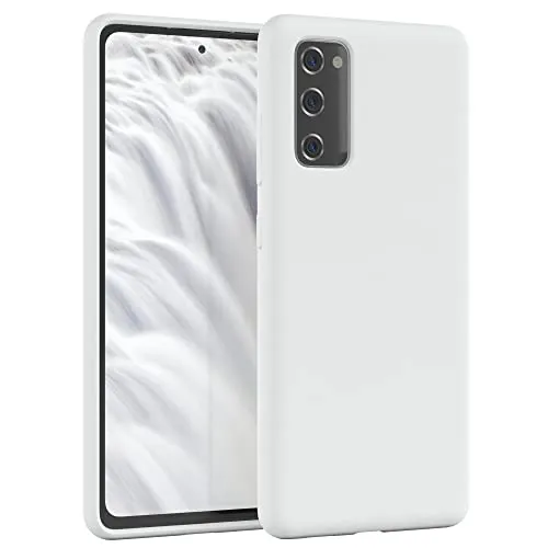 EAZY CASE Premium Silikon Handyhülle kompatibel mit Galaxy S20 FE Slimcover mit Kameraschutz und Innenfutter, Silikonhülle, Schutzhülle, Bumper, Handy Case, Hülle, Softcase, Weiß