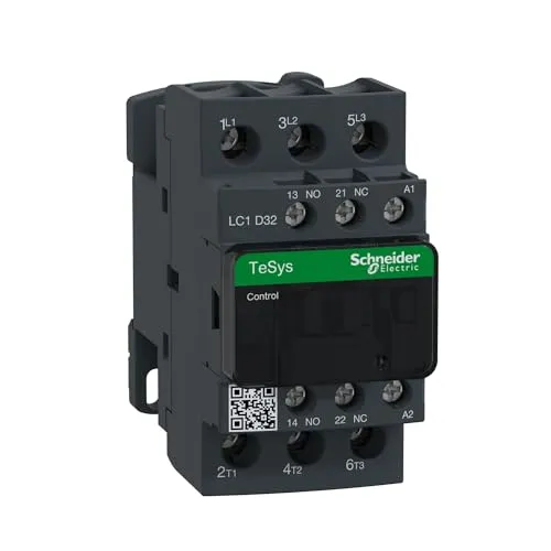 Schneider Electric TeSys D - AC Schütz LC1D32F7, 110 V AC - 3-poliger Motorschütz mit 32 A für zuverlässige Motorsteuerung und einfache Montage auf DIN-Schienen, ideal für industrielle Anwendungen.