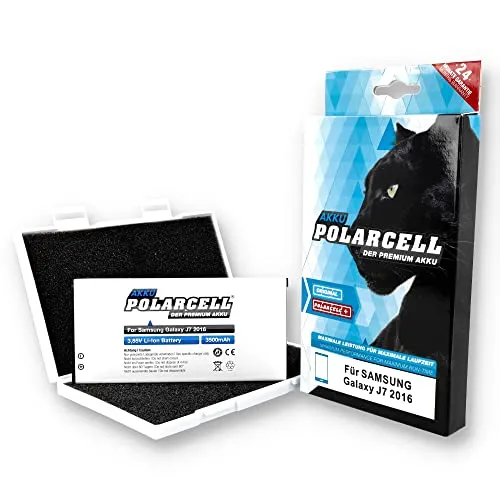 PolarCell Akku für Samsung Galaxy J7 2016 SM-J710F | 3500mAh | ersetzt Original-Batterie EB-BJ710CBE | SM-J710FN SM-J710M SM-J710H | J7 DuoS 2016 SM-J710F/DS | On8 SM-J710FN/DF | A+ Qualitätszellen