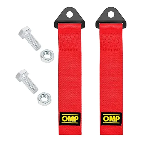 Exsbtay 2 Stück Abschleppschlaufe Universal Hochfestes Abschleppseil für Rennwagen Stoßstange vorne und hinten (rot)