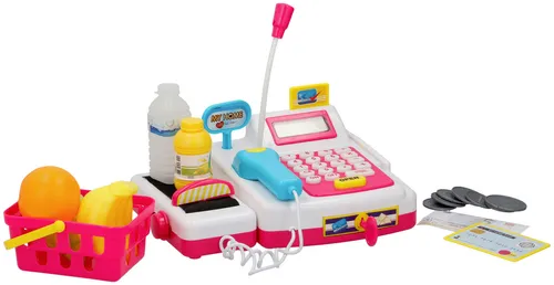 Spielkasse mit Scanner Mikrofon Supermarktkasse Kaufladen Kasse Kinder