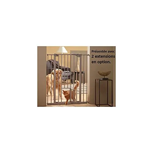 Tür mit integrierter Katzentür 107 cm - Kindersicherungen: Praktische Tür mit integrierter Katzentür, ideal für Haustierbesitzer und flexibel einstellbare Breite.