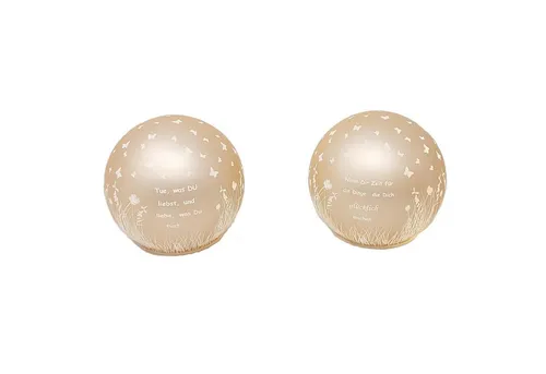 formano Kugelleuchte mit Sprüchen, 12cm, Orange - 2 stimmungsvolle LED Kugellampen in apricot mit inspirierenden Sprüchen und praktischer Timerfunktion. Ideal für eine gemütliche Atmosphäre und als Geschenk für besondere Menschen.