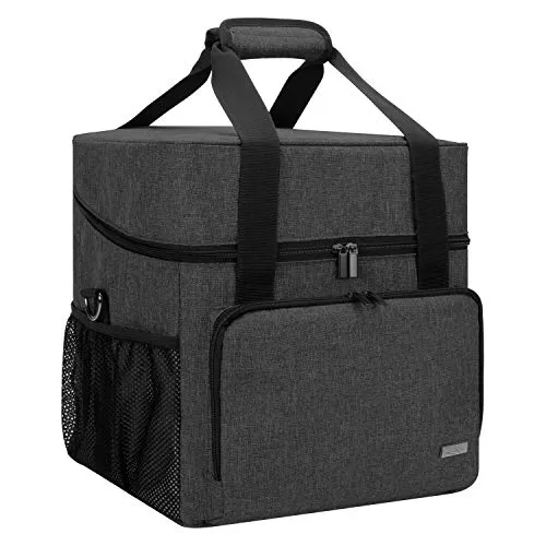 Luxja Overlock Tasche für Overlock Maschinen, Overlocktasche für Aufbewahrung Overlock-Nähmaschinen, Coverlocktasche für Transport Overlockmaschine und Zubehör, 33CM x 30,5CM x 34CM, Schwarz