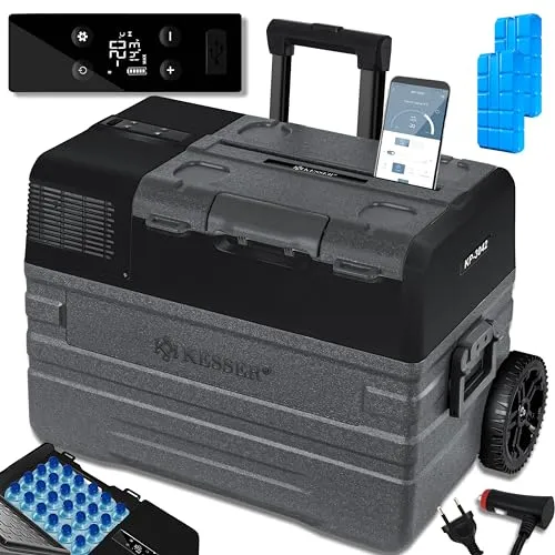 KESSER Kompressor Kühlbox elektrisch - 42 Liter mit APP-Steuerung, USB-Anschluss, kühlt bis -20°C für Auto, LKW und Boot, ideal für Outdoor-Abenteuer