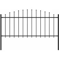 vidaXL Gartenzaun mit Speerspitzen aus Stahl, Schwarz - Hochwertiger Gartenzaun (1,7 m) aus robustem Stahl mit dekorativen Speerspitzen für maximale Sicherheit und Privatsphäre. Ideal für private oder gewerbliche Grundstücke.