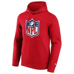 Fanatics NFL Shield Hoodie Rot Größe L - Sportfan Sweatshirt mit offiziellem NFL Shield Logo, bequem und stylish – perfekt für Football-Fans!