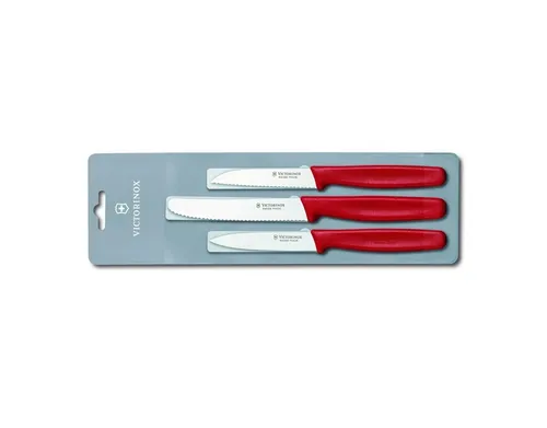 Victorinox Gemüsemesser Gemüsemesser-Set Küchenmesser Standard (Rot)