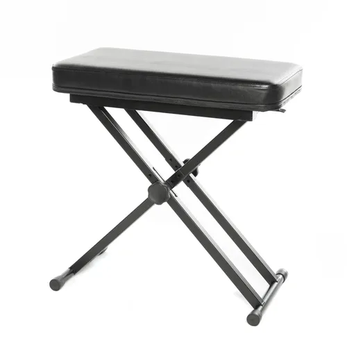 MUSIC STORE BN4 C Klavierbank - Stabile Klavierbank mit doppelter Verstrebung, 4-fach höhenverstellbar (51-65 cm) und leicht zusammenklappbar. Ideal für Musiker, die Komfort und Mobilität schätzen.