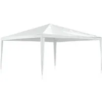 vidaXL Partyzelt 4 x 4 m Weiß - Pavillon für Gartenpartys, UV- und wasserbeständig, stabiler Eisenrahmen, einfach zu montieren und ideal für gesellige Zusammenkünfte im Freien.