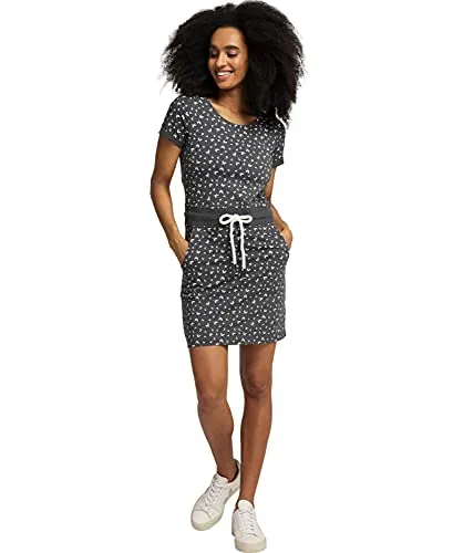 Peak Time Damen Jersey Sommerkleid Strandkleid L80023 Midgrey Melange Flowers Gr. XS