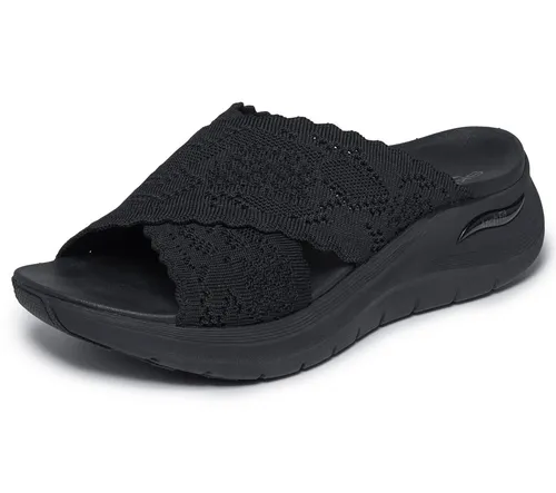 Skechers ARCH FIT 2.0 Sandale – Vegane Pantolette in Schwarz, Größe 39 EU - Bequeme Sandale mit Skechers ArchFit Technologie für optimalen Tragekomfort. Ideal für den Sommer, leicht und pflegeleicht dank waschbarem Material. Perfekt für entspannte Tage am Strand.
