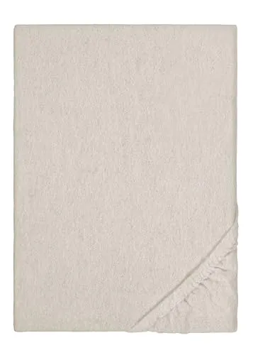 Biberna Biber-Spannbetttuch Melange uni 180x200 cm in beige von biberna
