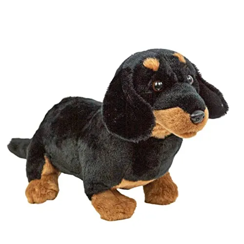 Teddys Rothenburg Kuscheltier Hund Dackel 30 cm - Kuscheltiere – Weicher Plüschdackel in schwarz/braun, ideal für Babys ab Geburt, waschbar bis 30 Grad für einfache Pflege.