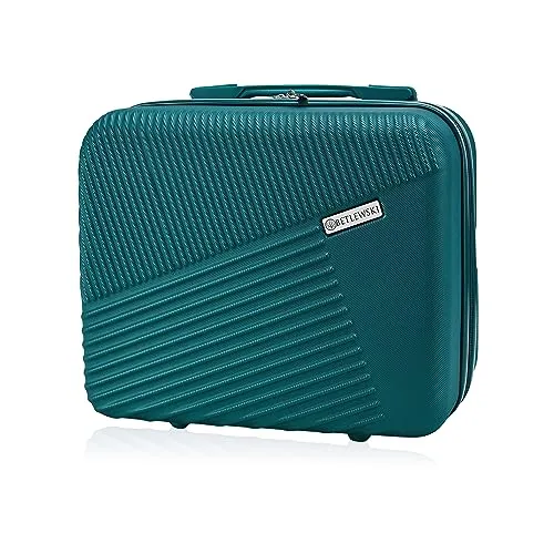 Betlewski - Kosmetikkoffer Hartschale - Handgepäck Kleiner Koffer aus robustem ABS-Kunststoff mit Zwei Separate Fächer - 32 cm x 27 cm x 16 cm - Grün