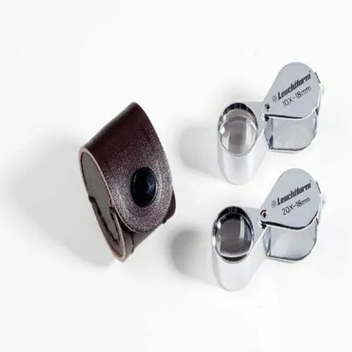 Leuchtturm (338882) Präzisions-Lupe verchromt (3 Linsen-System), 20-fache Vergrö