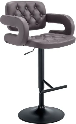 furnicato Barhocker Dublin Kunstleder braun, drehbar mit Fußstütze