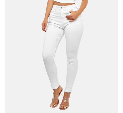 Elara High-waist-Jeans für Damen in weiß von Elara