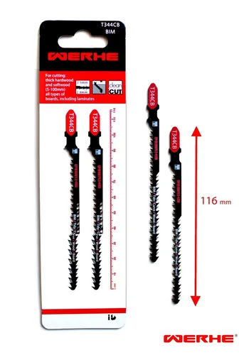 Bosch T344CB Holz Doppelseitig Stichsägeblätt 116mm - Sägeblätter für Holz, doppelseitig verwendbar und kompatibel mit Bosch, Metabo, Makita – ideal für präzise Schnitte.