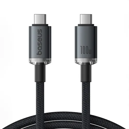 USB-C to USB-C Cable Baseus Crystal Shine Series, 100W, 5A, 20Gbps, 1.5m, Black P10318204111-00