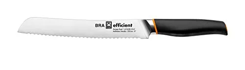 BRA Efficient Brotmesser - 200 mm Edelstahl, elegantes Design und präziser Schnitt für professionelle Qualität zu Hause