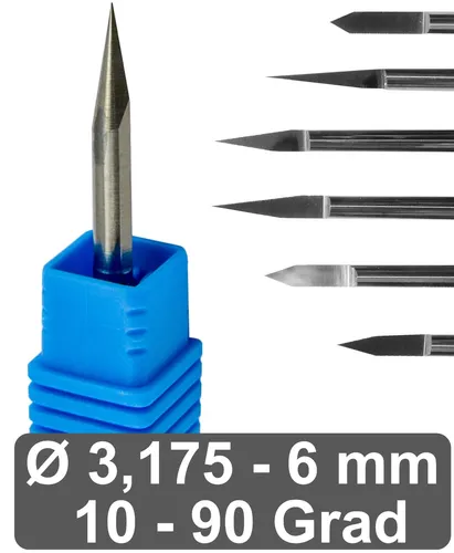 VHM Gravierstichel Gravurstichel Fräsen Gravieren Metall Leiterplatte CNC Gravur