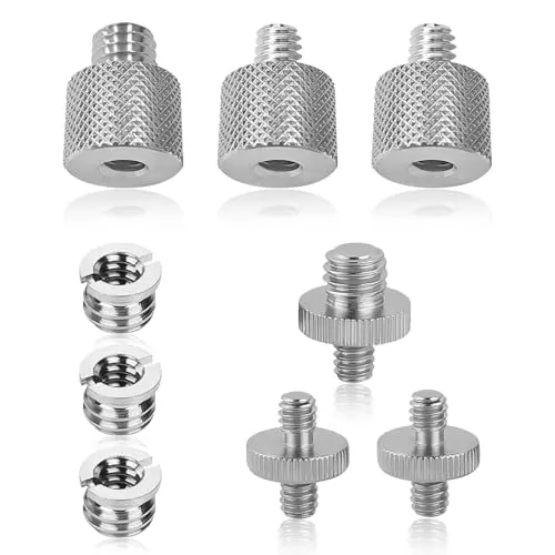 Stativ Adapter, 3/8 auf 1/4 Zoll Kamera Gewindeadapter 1/4 auf 3/8 Zoll Gewindeadapter Stativschraube 3/8 auf 1/4 Zoll Stativ Schraube Adapter für Mikrofonstativ Lampenstative