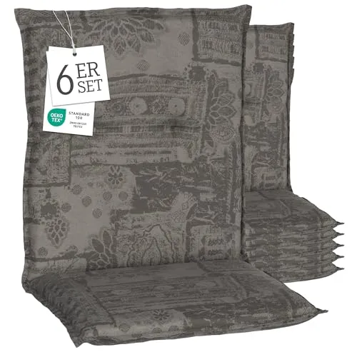 beo Polsterauflage Saumauflage Niedriglehner Barcelona im Set - Gartenstuhlauflage mit 6cm starker Polsterung für höchsten Sitzkomfort, ideal für entspannte Stunden im Garten oder auf dem Balkon.