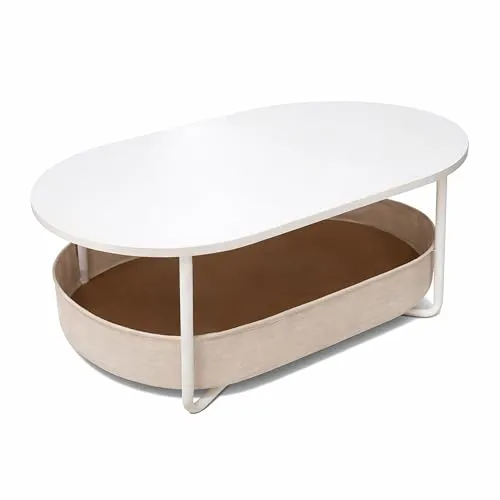 Eleganter ovaler Couchtisch mit Stauraum