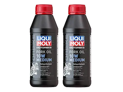 2x Original 500ml Motorbike Fork Oil Motorrad Gabelöl 10W medium