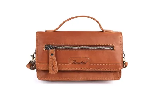 Benthill Geldbörse Echt Leder XXL Reisebrieftasche in braun von Benthill