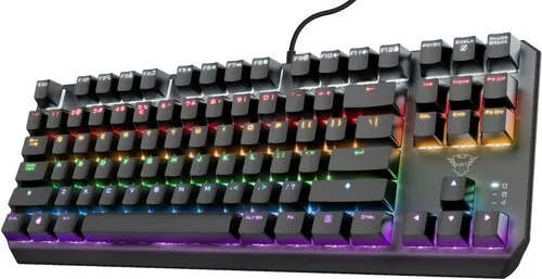 Trust Gaming GXT 834 Callaz TKL Mechanische Tastatur - Tastaturen – Kompakte 80% Gaming-Tastatur mit robusten Outemu-Schaltern für bis zu 50 Millionen Anschläge und mehrfarbiger LED-Beleuchtung für individuelles Gaming-Setup.