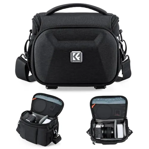 K&F CONCEPT Kameratasche Camera Bag Spiegelreflex für DSLR/SLR,Fotografie und Alltags Fototasche, Fotorucksack Klein,KameraUmhängetasche mit Stativhalterung, Klein (S)