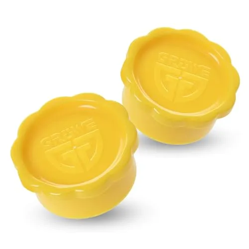 GRÄWE Deckel für Sodastream Glasflaschen Penguin und Crystal, 2er Set Flaschendeckel, absolut dichter Deckel, Gelb