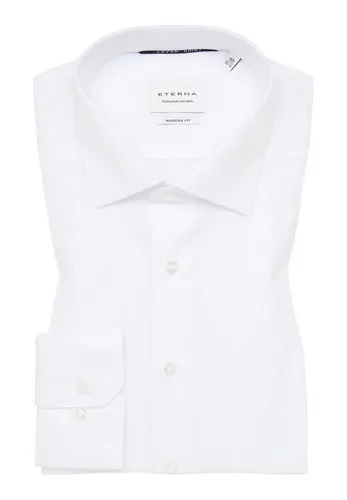 eterna Langarm Hemd MODERN FIT Twill unifarben, Weiß, Gr. W41 - Herrenhemden in Modern Fit, bügelfrei mit Gala-Kent-Kragen und Kombimanschette für einen eleganten Look ohne Aufwand.