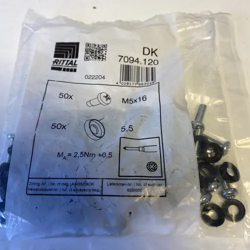 Rittal Kreuzschlitzschraube M5x16mm DK 7094.120(VE50)