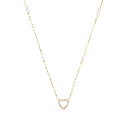 Amor Kette mit Anhänger 925 Sterling Silber - Elegante Damen Halskette mit Herz-Anhänger aus 925 Sterling Silber, 42 cm lang, inklusive Muschelkernperle und in einer stilvollen Geschenkbox - perfekt für besondere Anlässe.