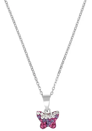Amor Kette mit Anhänger aus 925 Sterling Silber - Ketten mit Anhänger in Bijouterie - Hochwertige 35+3 cm Kette mit funkelndem Preciosa-Schmetterling, ideal als Geschenk in Schmuck Geschenk Box.