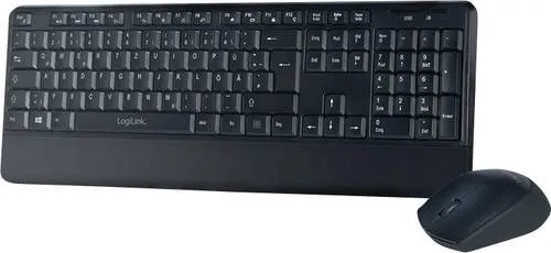 LogiLink ID0161 Funk Tastatur, Maus-Set Deutsch, QWERTZ Schwarz