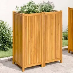 vidaXL Pflanzkübel mit Einlage aus Akazienholz 84x42x100 cm - Hochbeet aus massivem Akazienholz, langlebig und ideal für kreative Gärten. Mit praktischem Vliesbeutel für vielseitige Bepflanzung und optimalen Wasserabfluss.