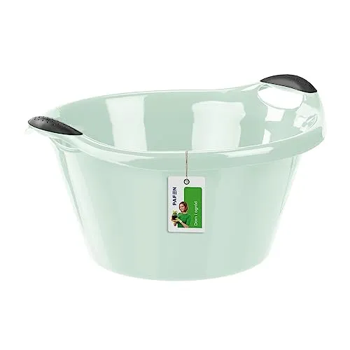 Runde Wäscheschüssel 15L Universal-Schüssel – 49,5 x 44 x 25 cm- Schüssel für Wäsche Spülschüsseln Starke Wäschewanne aus Stabilem Kunststoff | Grün