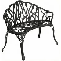 Furnicato Gartenbank 2-Sitzer aus Gussaluminium mit Blumenmotiv