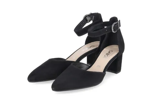 Gabor 81.340.17 Damen Keilpumps aus Rauleder in Schwarz - Elegante Keilpumps aus hochwertigem Rauleder, ideal für jeden Anlass. Mit komfortablem Blockabsatz und rundem Schuhspitzen-Design für optimalen Tragekomfort.