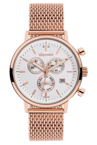 Gigandet Chronograph Classico - Elegante Armbanduhr für den modernen Mann - Armbanduhren aus hochwertigem Edelstahl und echtem Leder, mit Leuchtzeigern für optimale Ablesbarkeit auch bei Nacht.