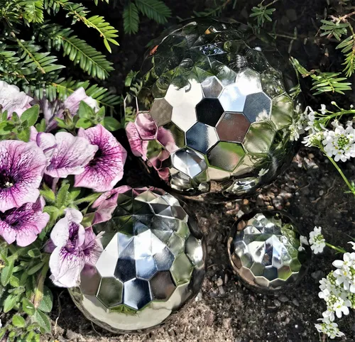 Dekokugel Diamond 3er Set aus poliertem Edelstahl in silber von Jürgen Bocker Garten-Ambiente