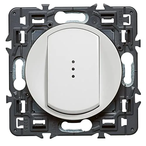 Legrand Celiane2 LEG99503 Schalter mit Kontrollleuchte zur Selbstmontage, Weiß