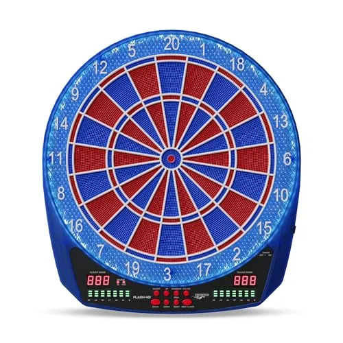 Carromco FLASH-401 Elektronische Dartscheibe mit LED-Beleuchtung - Elektronische Dartboards: Die Carromco FLASH-401 bietet 35 Spiele, 584 Variationen und ist ideal für 1-8 Spieler. Perfekte Turnier-Dartscheibe mit präzisen Sensoren und stylischer LED-Beleuchtung.