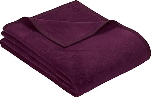 Erwin Müller Wohndecke, Wolldecke, Kuscheldecke Pflaume Größe 150x200 cm - strapazierstark, weich, temparaturausgleichend (weitere Farben, Größen)