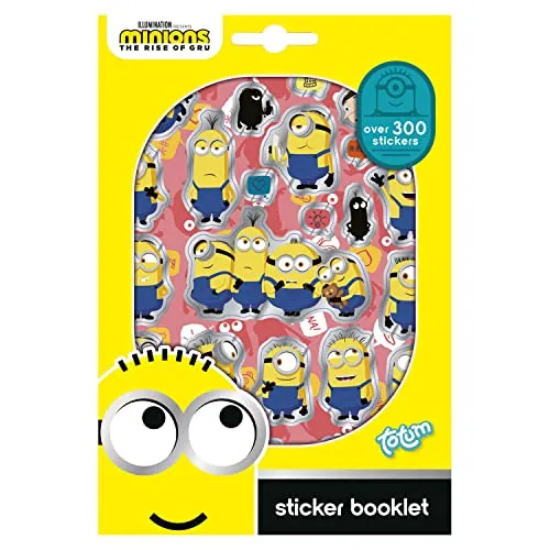 Totum Minions Stickerset mit über 300 Aufklebern – Sticker ideal für Scrapbooking und Bastelarbeiten